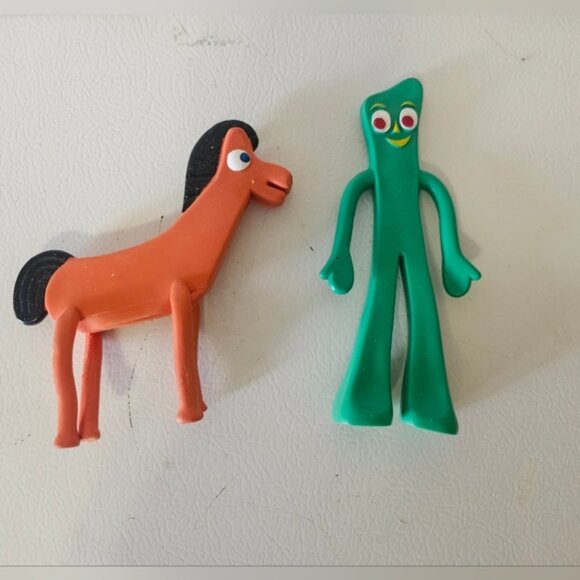 None Other - Vintage Gumby   Pokey Bendable Toy Figures Set Of 2